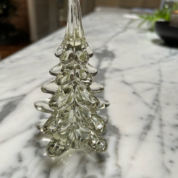 5.5” Vintage Clear Golden/Champagne Glass Christmas Tree - Picture 2 of 6